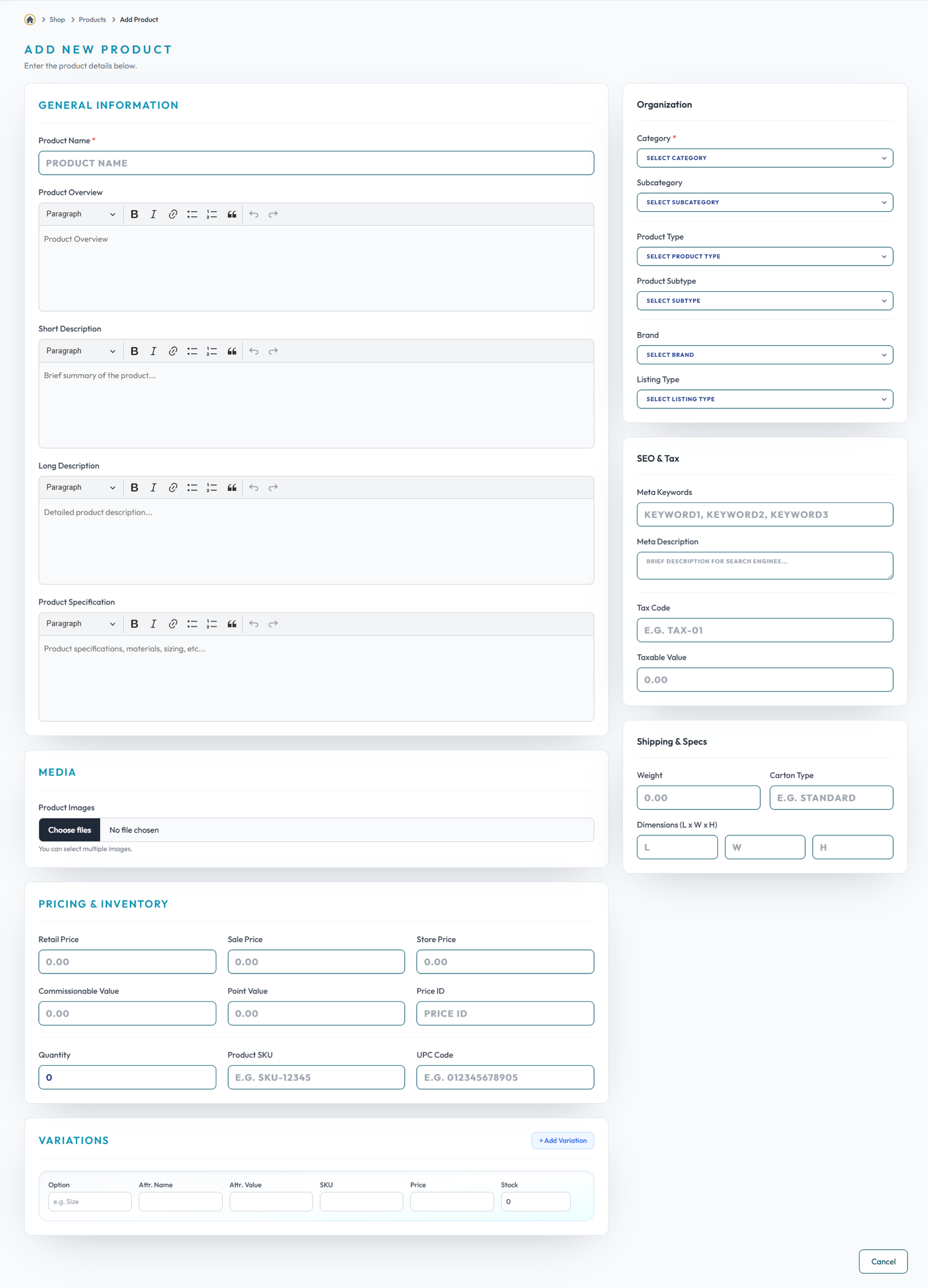 Add Product